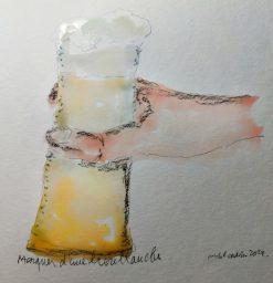 Marquer d'une bière blanche