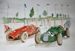 circuit de la prairie Caen 1987 aquarelle